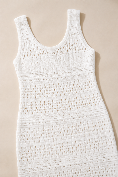 Robe Premium en Maille Ajourée – Élégance Féminine