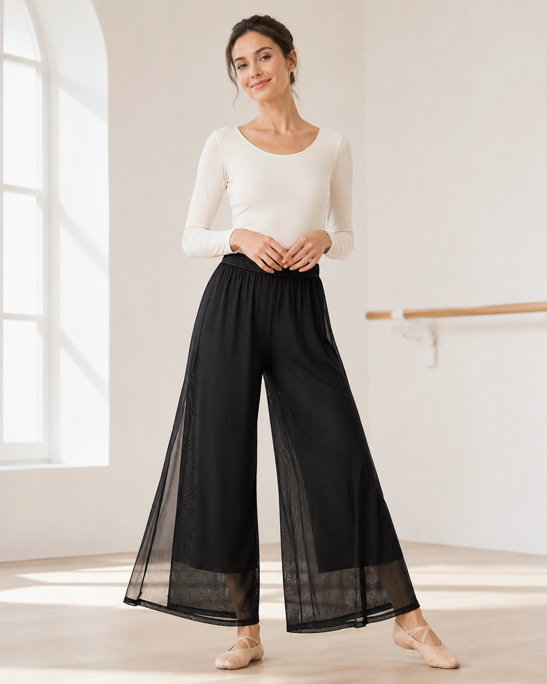 Pantalon Large Fluide en Maille pour Femme – Coupe Ample et Légère