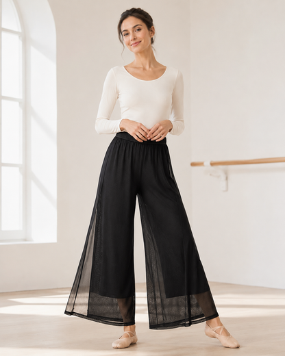Pantalon Large Fluide en Maille pour Femme – Coupe Ample et Légère