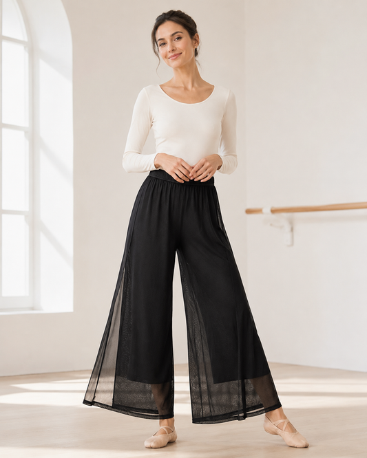 Pantalon Large Fluide en Maille pour Femme – Coupe Ample et Légère