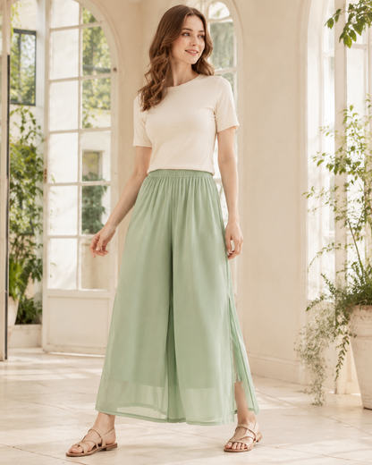 Pantalon Large Fluide en Maille pour Femme – Coupe Ample et Légère