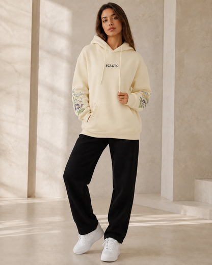 Sweat à Capuche Oversize Femme à Imprimé Floral